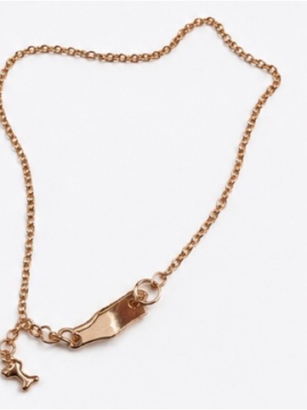 Delicate Rose Gold Chain Necklace with Minimal Bar Pendant